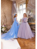 Long Sleeves Beaded Lace Glitter Tulle Flower Girl Dress